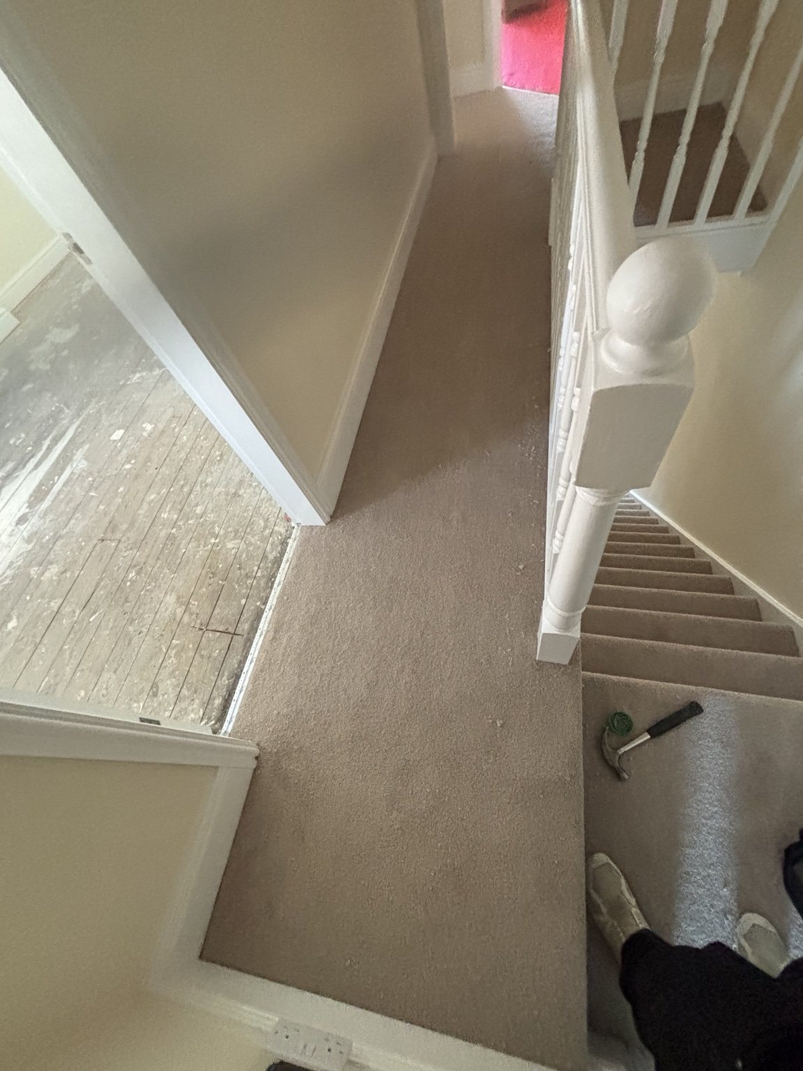 Hallway and stairs carpet fitted after refresh in Doncaster property